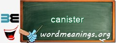 WordMeaning blackboard for canister